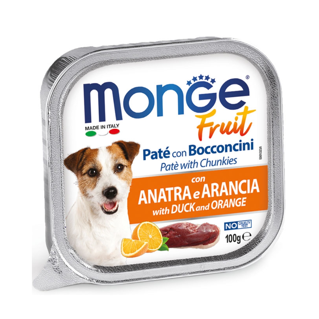 Monge Dog Fruit Pate 100g Duck & Orange Wet Dog Food