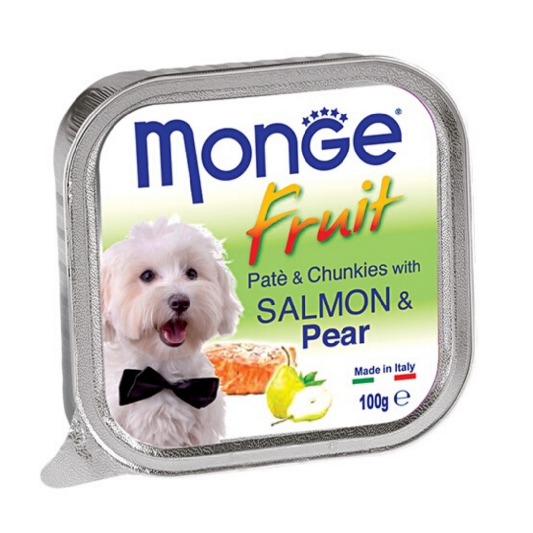Monge Dog Fruit Pate 100g Salmon & Pear Wet Dog Food