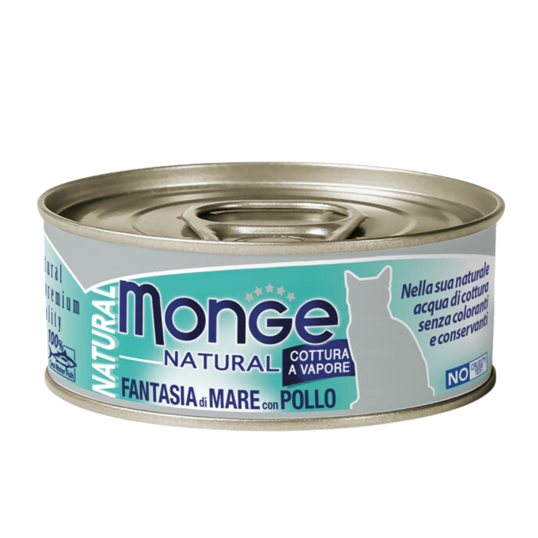 Monge Cat Natural 80g Adult Seafood Mixed With Chicken Wet Cat Food