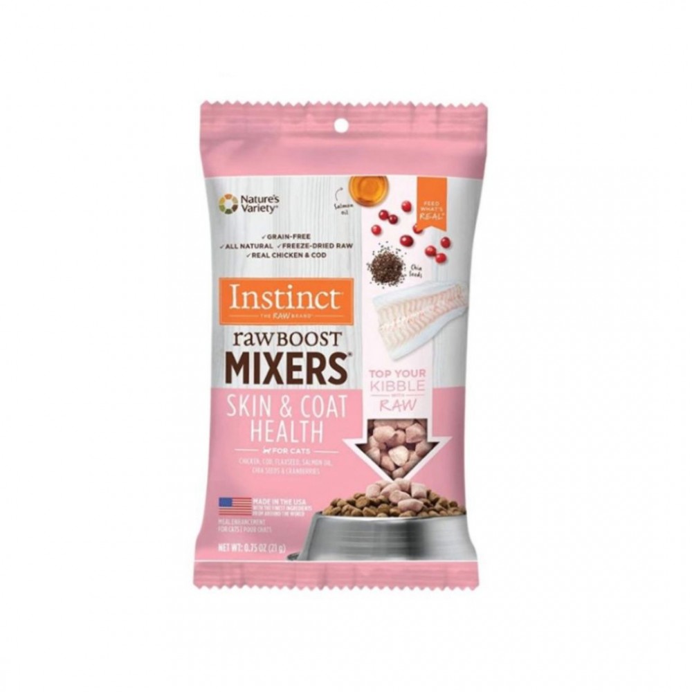 (exp: Jan'25) Instinct Cat Raw Boost Mixers Freeze Dried 21g Skin & Coat Health Cat Food Topper