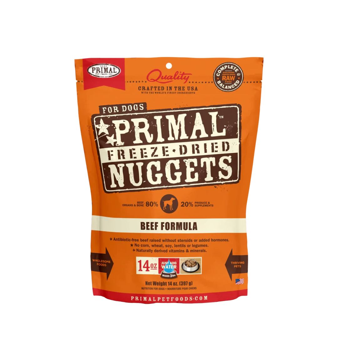 Primal Dog 397g Freeze-dried Nuggets Canine Beef Formula Dry Dog Food