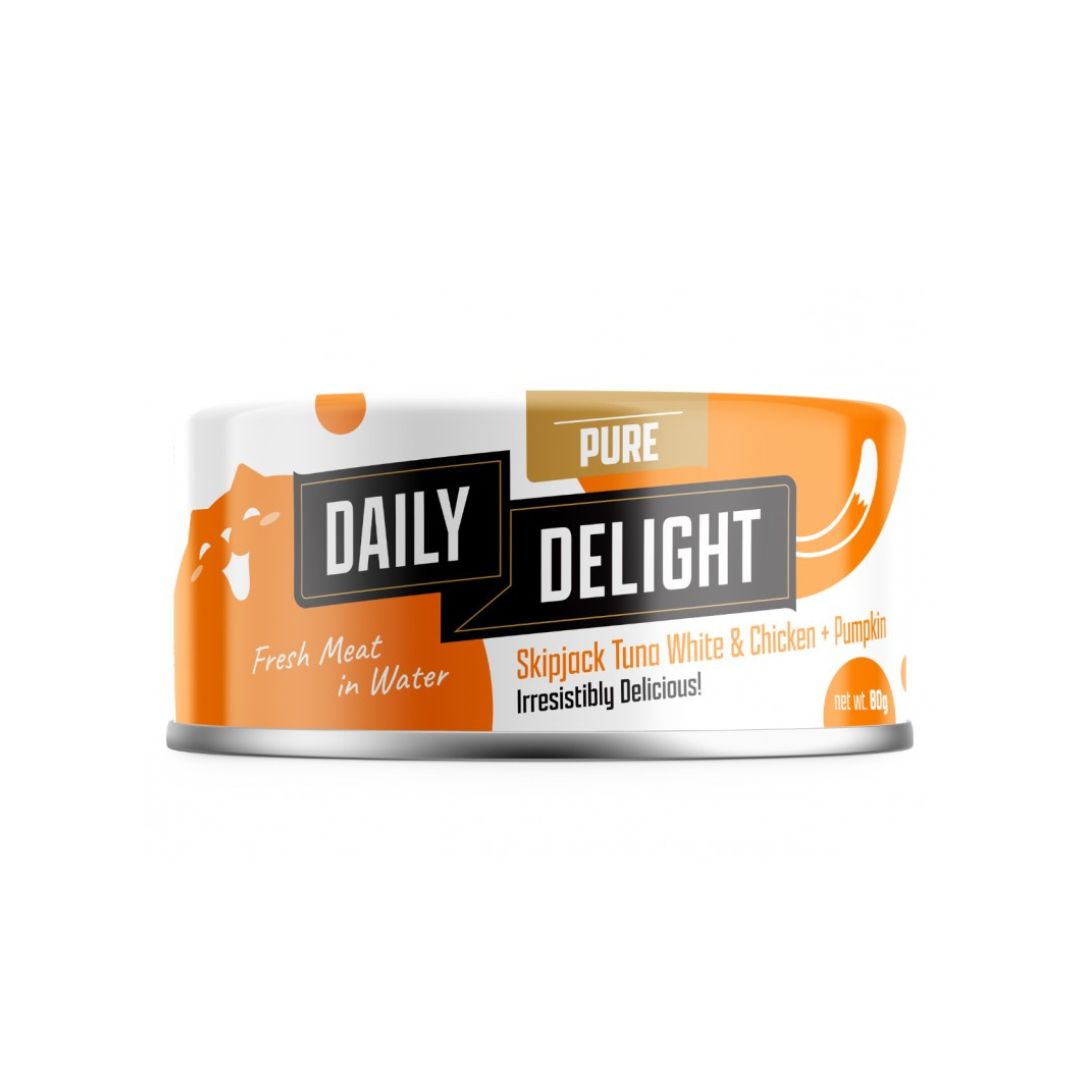 Daily Delight Cat Pure 80g Skipjack Tuna White & Chicken With Pumpkin Wet Cat Food