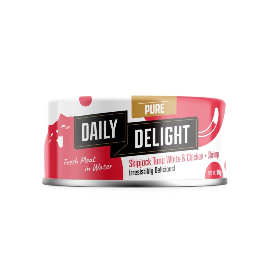 Daily Delight Cat Pure 80g Skipjack Tuna White & Chicken With Shrimp Wet Cat Food