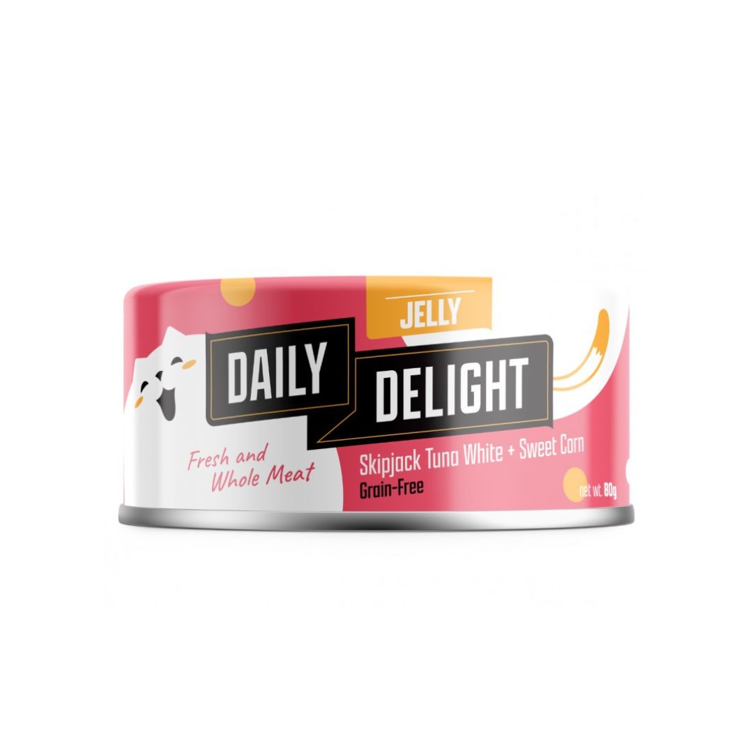 Daily Delight Cat Jelly 80g Skipjack Tuna White With Sweet Corn Wet Cat Food