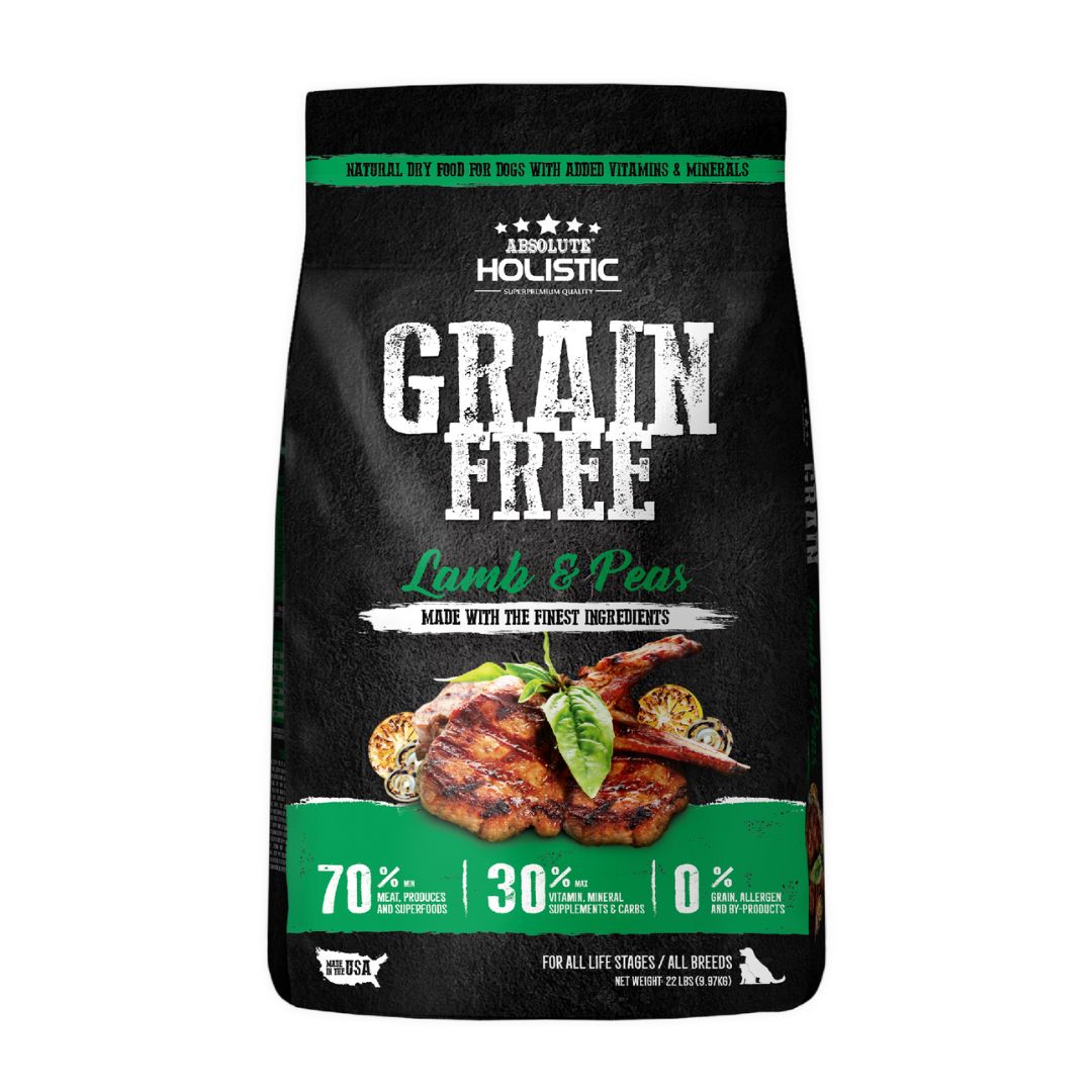 Absolute Holistic Grain Free 9.97kg Lamb & Peas Dry Dog Food