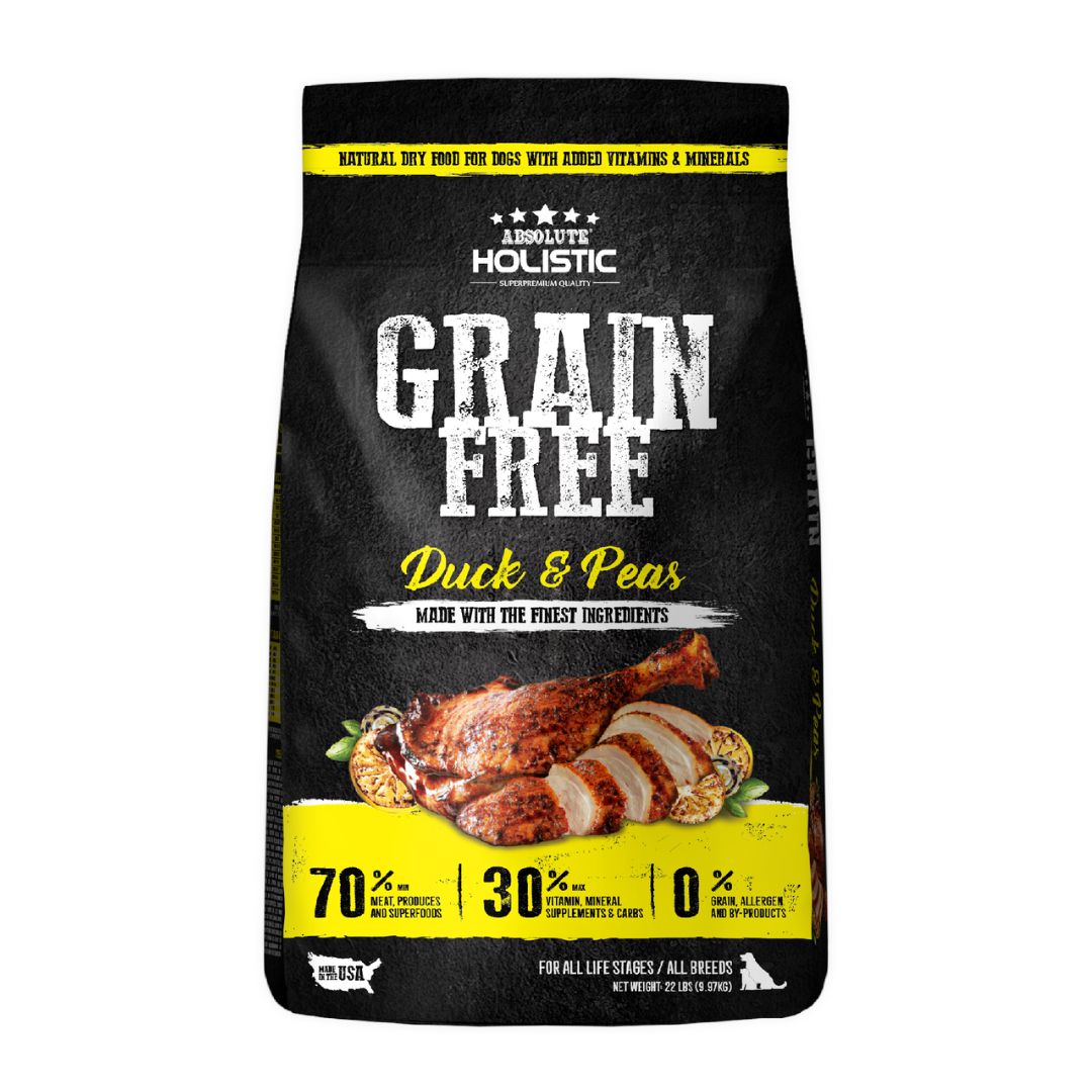 Absolute Holistic Dog 9.97kg Grain Free Duck & Peas Dry Dog Food