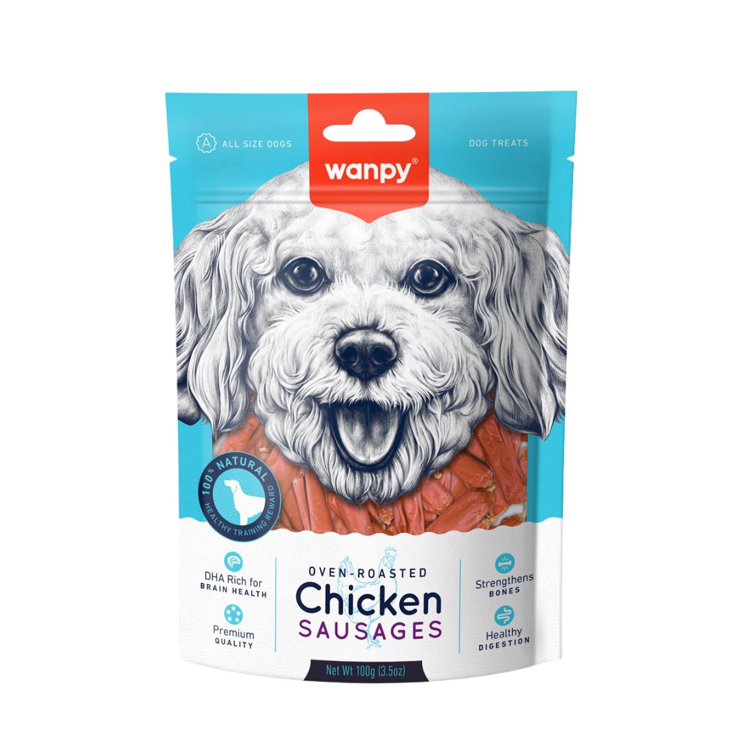 Wanpy Dog 100g Chicken Sausages Dog Treat