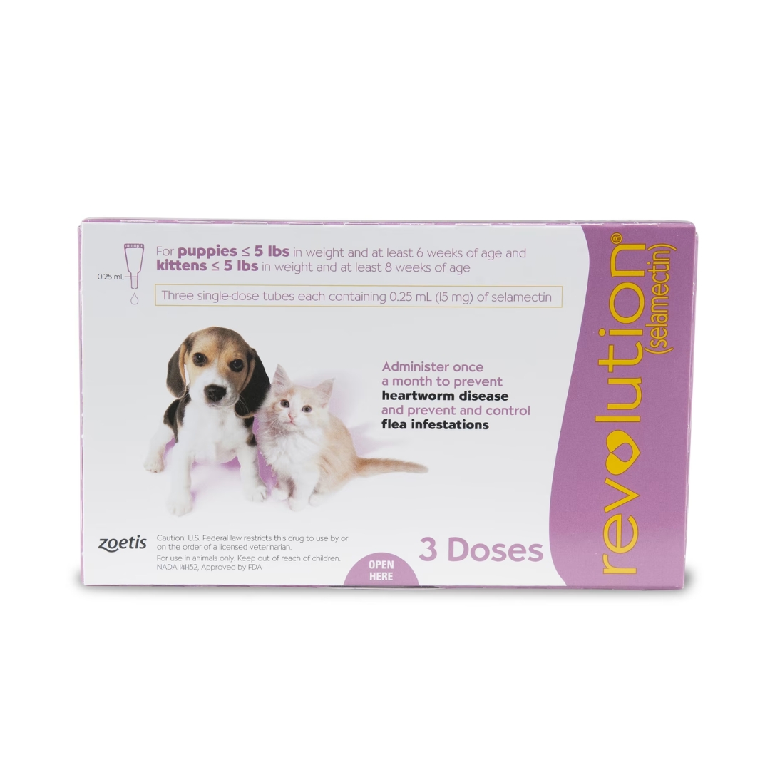 Revolution Selamactic Topical Solution For 0-2.5kg Puppies & Kittens 3 Single Dose Tubes