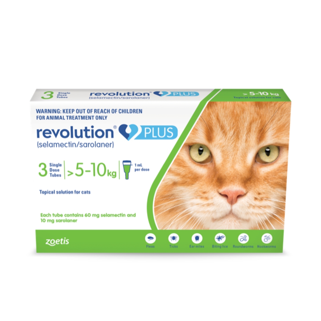 Revolution Plus Selamactin & Saraloner Topical Solution For 5-10kg Cat 3 Single Dose Tubes