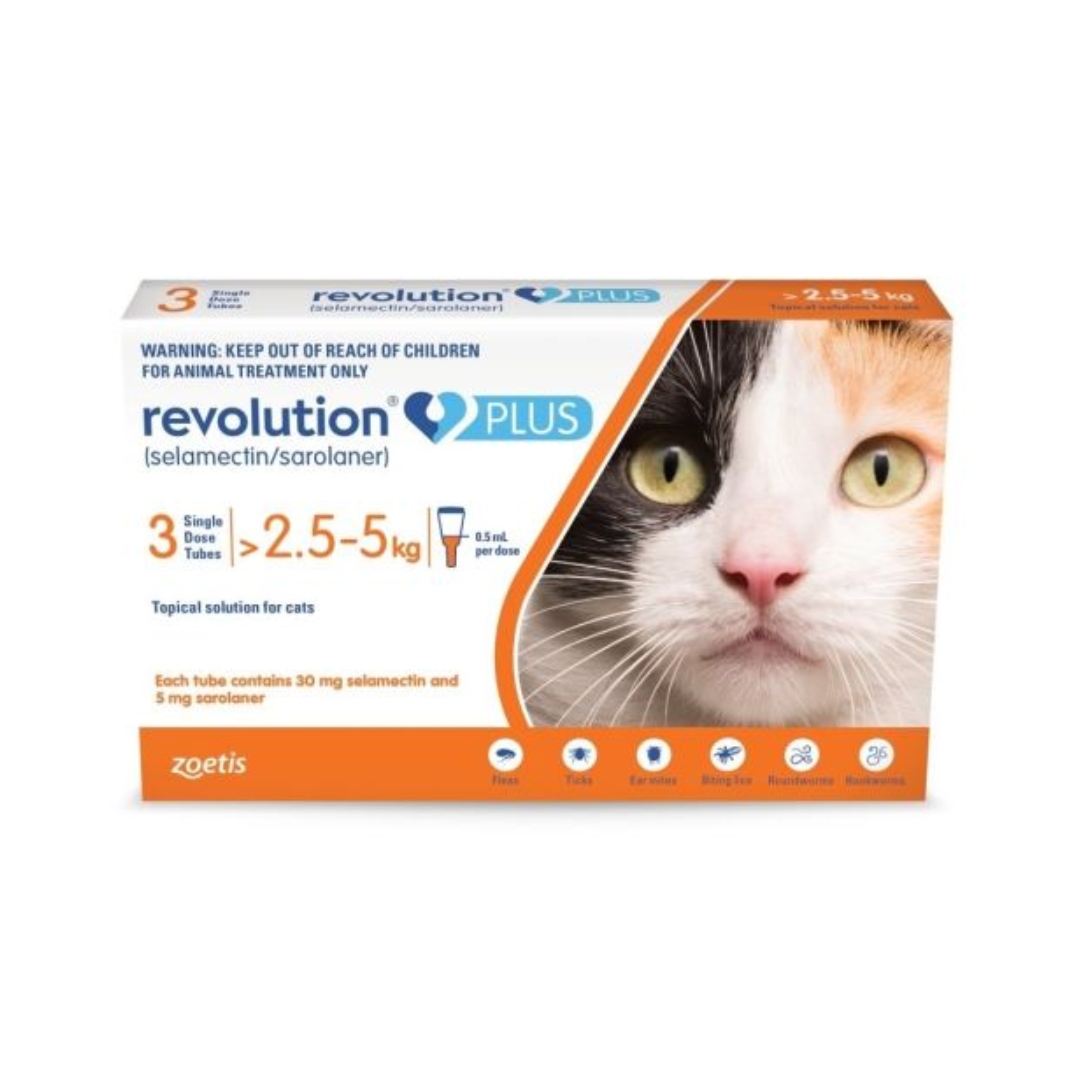 Revolution Plus Selamactin & Saraloner Topical Solution For 2.5-5kg Cat 3 Single Dose Tubes