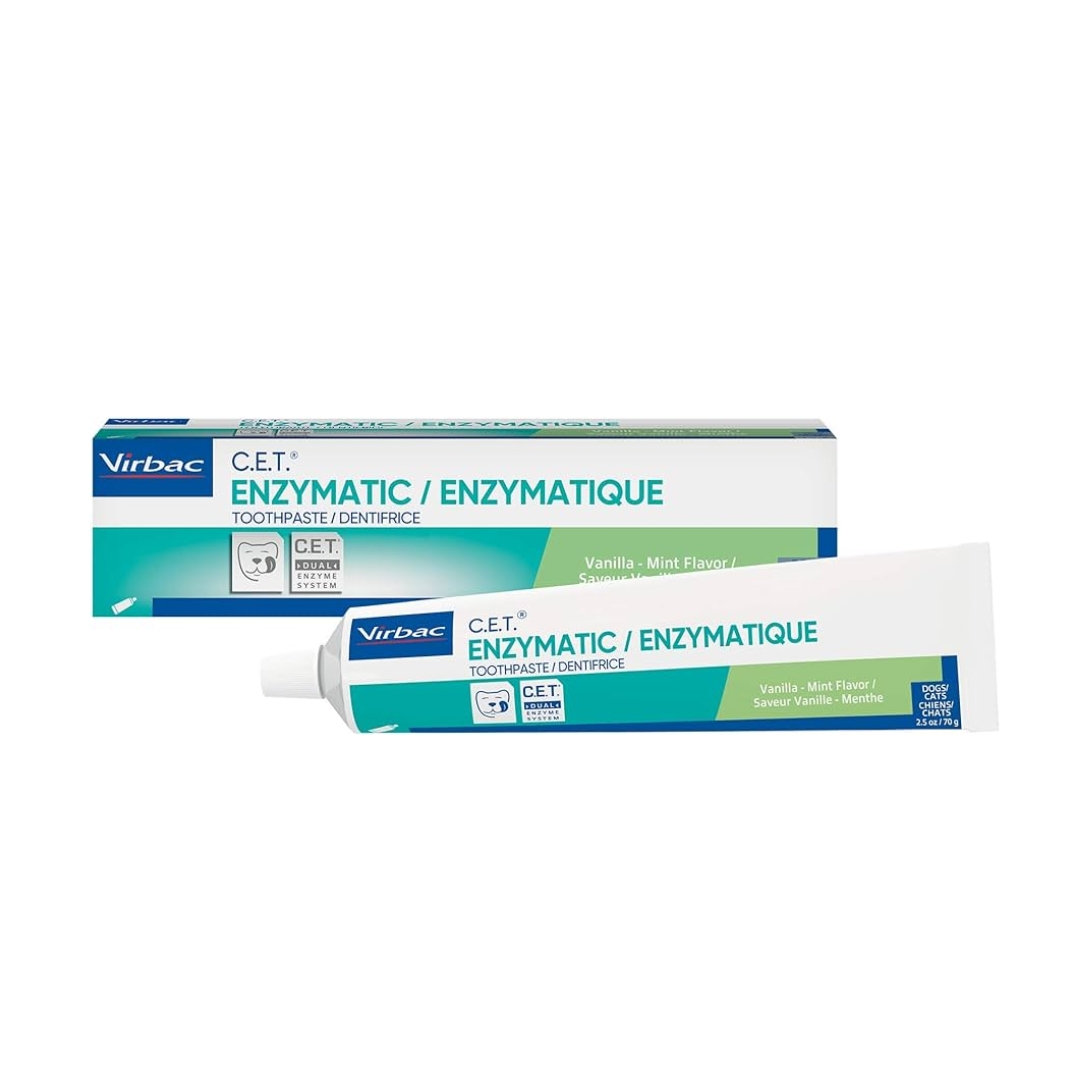 Virbac C.e.t. Enzymatic Dog Toothpaste 70g (vanilla Mint) For Dogs And Cats