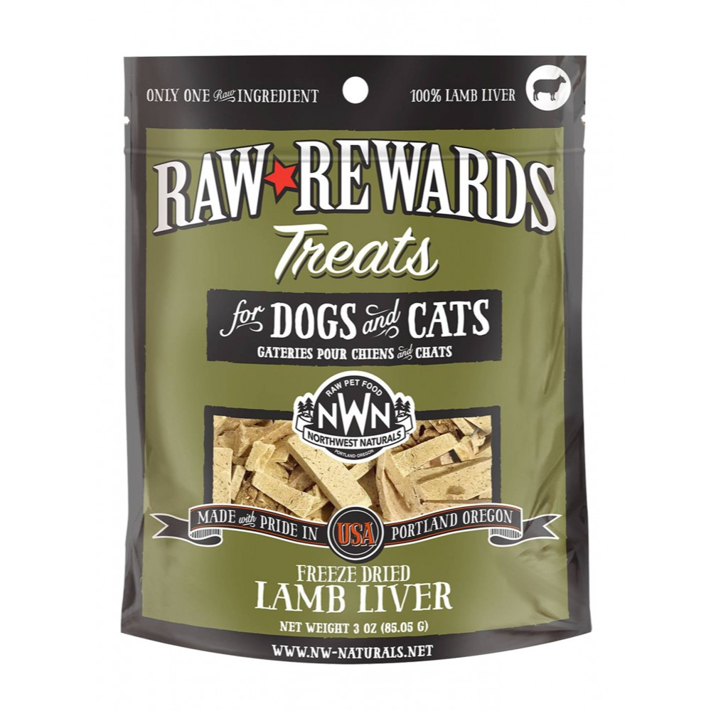 (exp: 26 Aug 2025) Northwest Naturals Raw Rewards Lamb Liver Freeze Dried Dog & Cat Treats 3oz