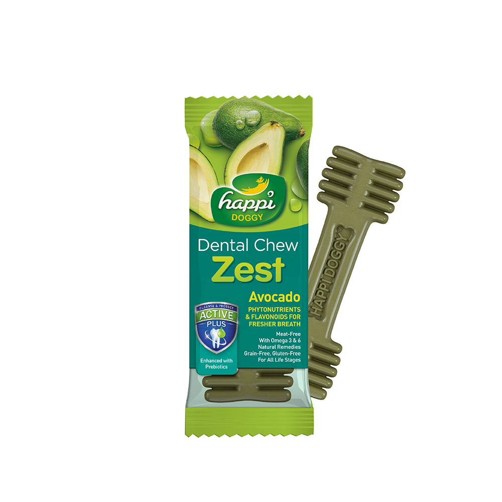 Happi Skippi Dog 25g Zest Regular 4-inch Avocado Dental Chew Dog Treat
