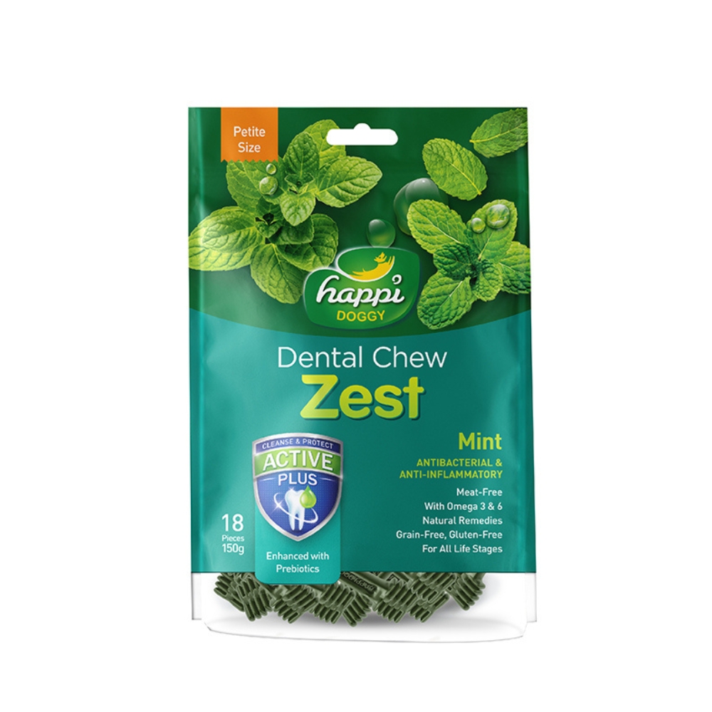 Happi Doggy Dog 150g Zest Petite 2.5-inch Mint Dental Chew Dog Treat