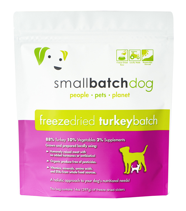 Smallbatch Dog Freeze Dried Raw Slider 14oz Turkey Batch Sliders Dry Dog Food