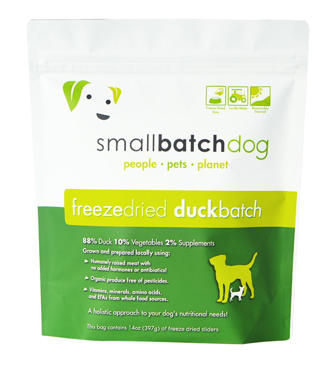 Smallbatch Dog Freeze Dried Raw Slider 14oz Duck Batch Sliders Dry Dog Food