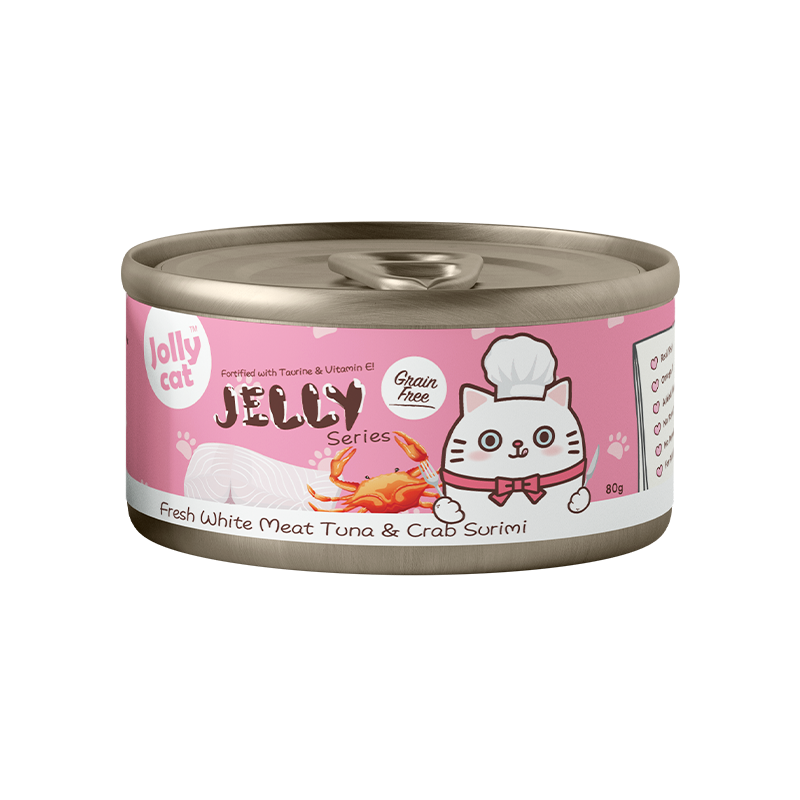 Jollycat Cat 80g Premium White Meat Tuna & Crab In Jelly Wet Cat Food