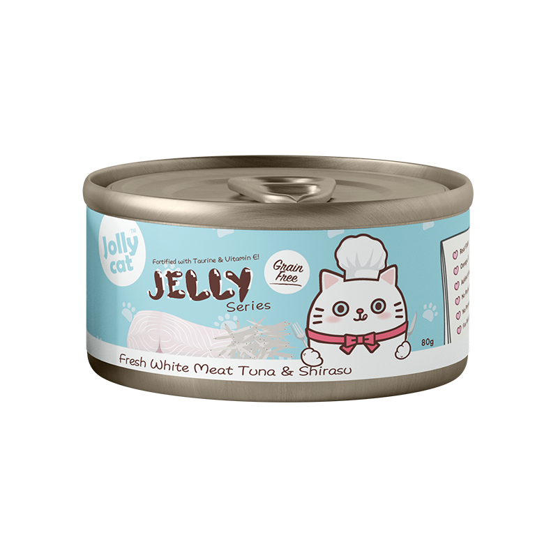Jollycat Cat 80g Premium White Meat Tuna & Shirasu With Anchovy In Jelly Wet Cat Food