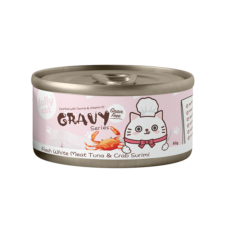Jollycat Cat 80g Fresh White Meat Tuna & Crab In Gravy Wet Cat Food