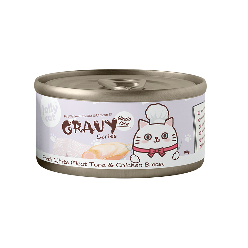Jollycat Cat 80g Fresh White Meat Tuna & Chicken Breast In Gravy Wet Cat Food