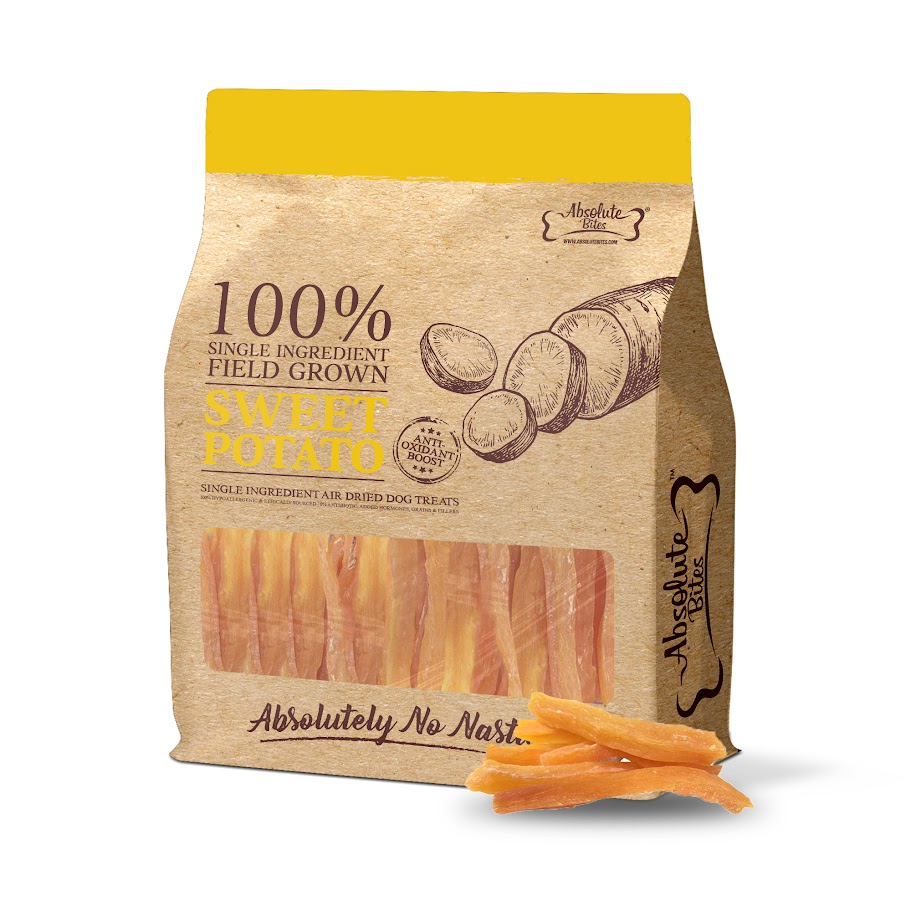 Absolute Bites Air Dried 900g Sweet Potato Wedges Dog Treat