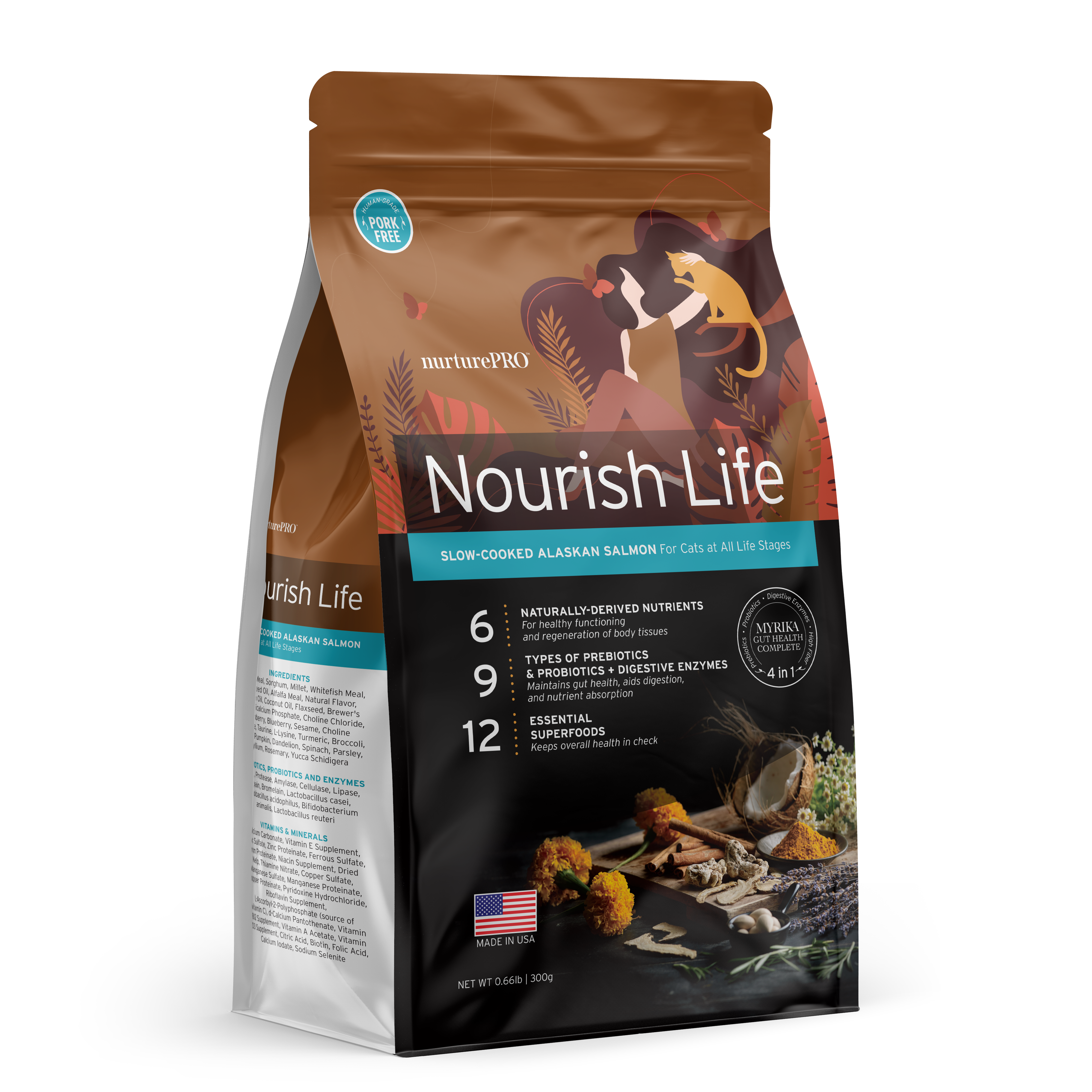 Nurture Pro Cat Nourish Life Slow-cooked Alaskan Salmon For Indoor Kitten & Adult Cat Dry Cat Food