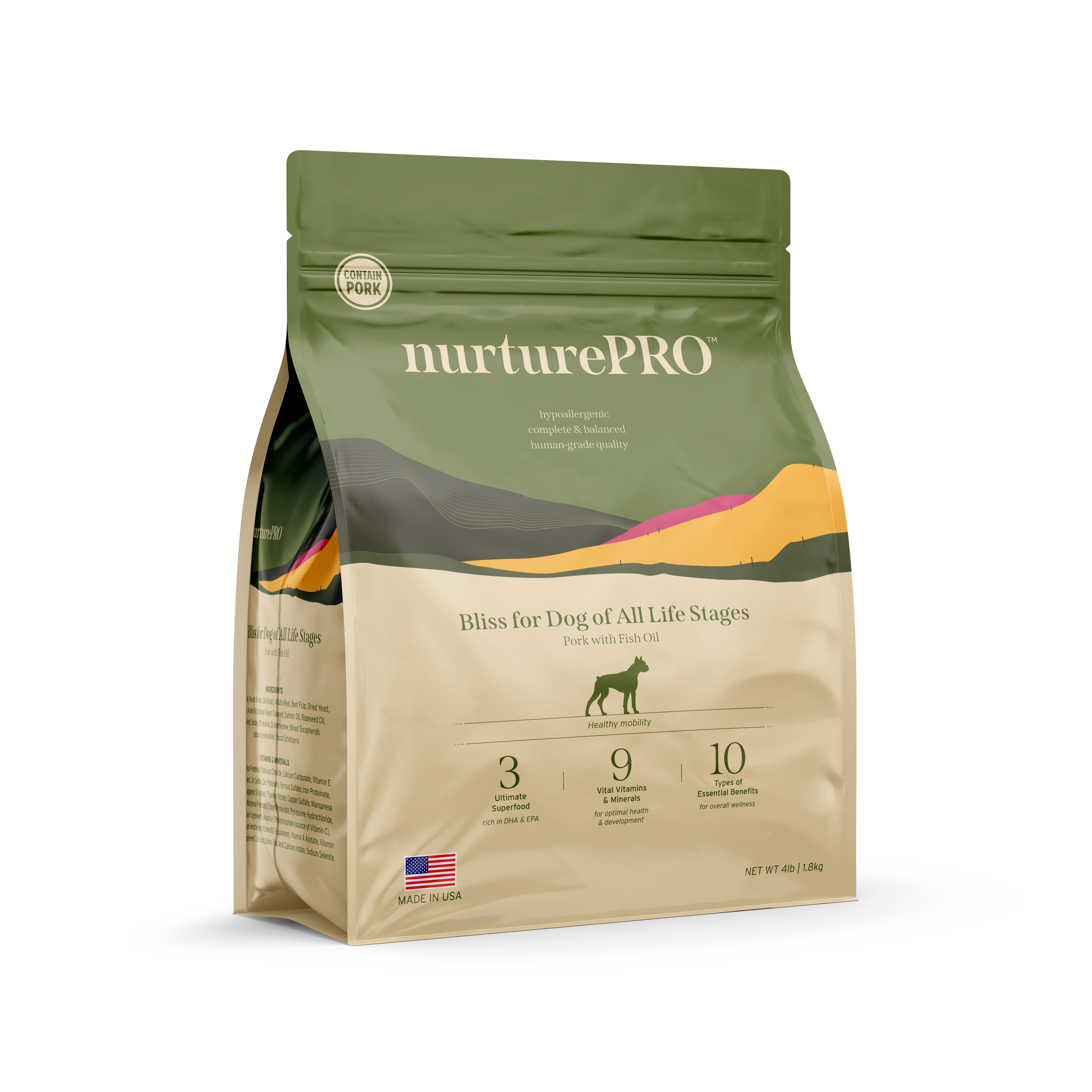 Nurture Pro Bliss For Dog Pork With Fish Oil For All Life Stages Dry Dog Food
