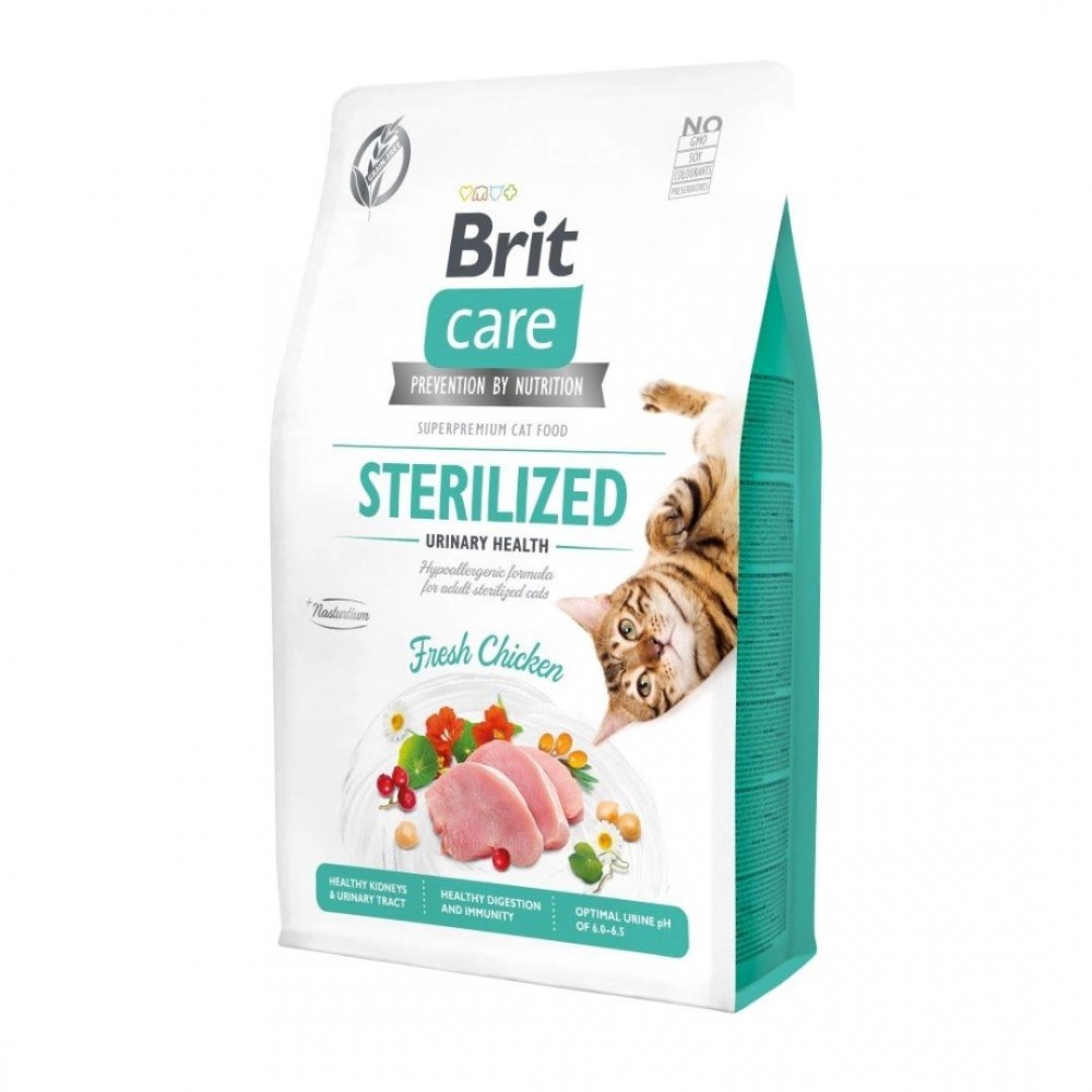 Brit Care Cat 2kg Grain Free Sterilised Urinary Health Dry Cat Food ...