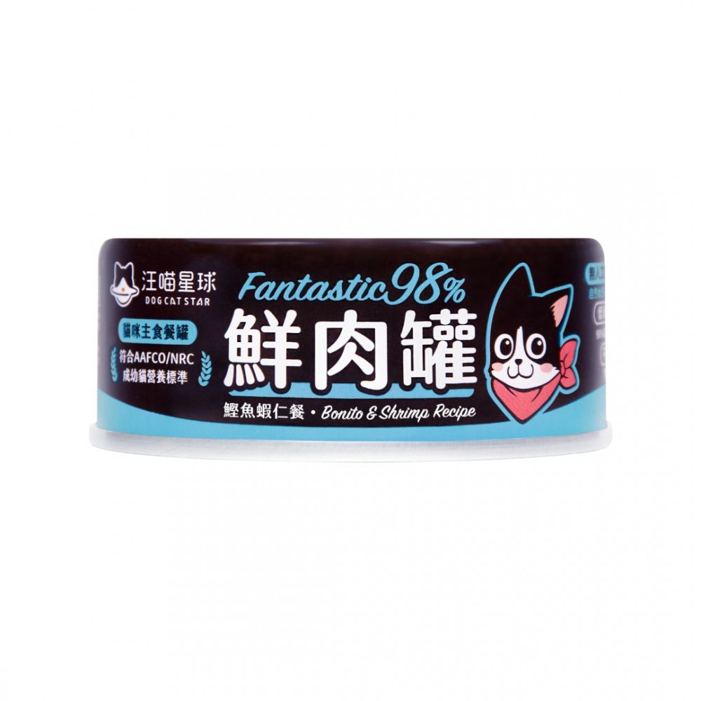 Dogcatstar Fantastic 98 Meat Canned 80g Bonito Shrimp Wet Cat Food 