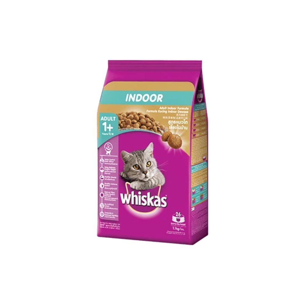 Whiskas 1.1kg Indoor Dry Cat Food Online Pet Shop Malaysia Online