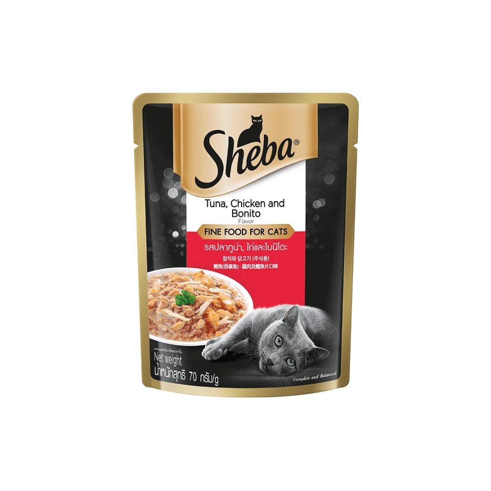 Sheba Pouch Tuna Chicken With Bonito 70g Wet Cat Food Online Pet