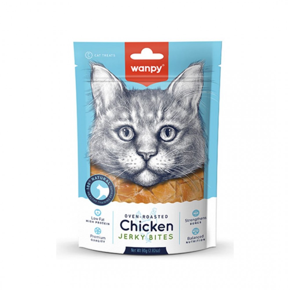 Wanpy Cat Chicken Jerky Bites 80g Cat Snack - Online Pet Shop ...