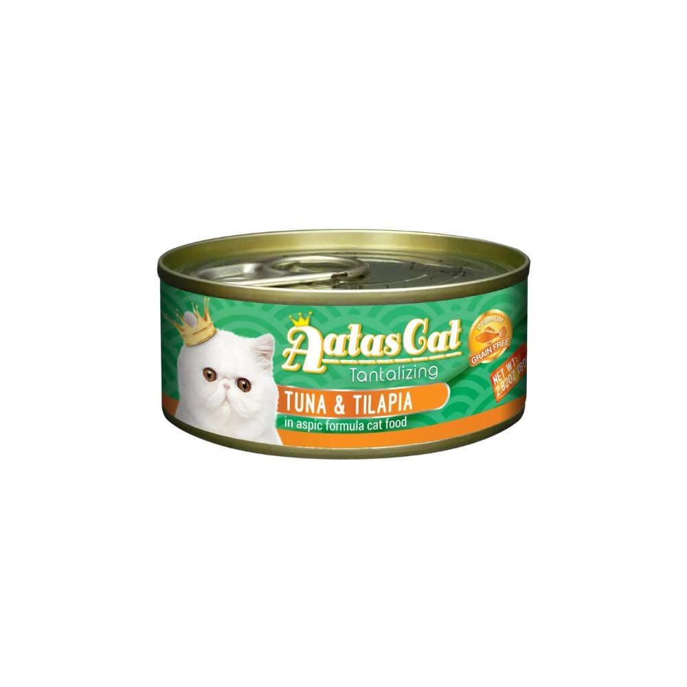 Aatas Cat 80g Tantalizing Tuna &amp; Tilapia In Aspic Wet Cat Canned Food ...