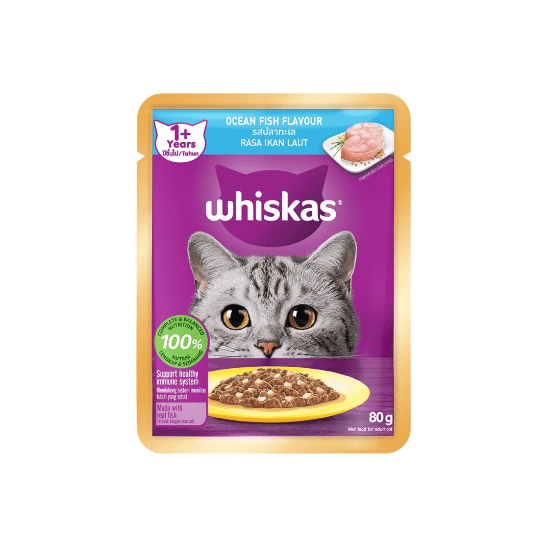 Whiskas Pouch Fresh Fish Ocean Fish 80g Wet Cat Food Online Pet