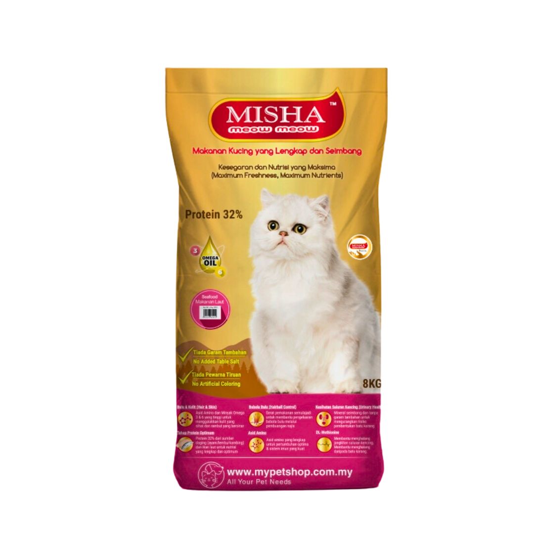 Misha Seafood 8kg Dry Cat Food Online Pet Shop Malaysia Online