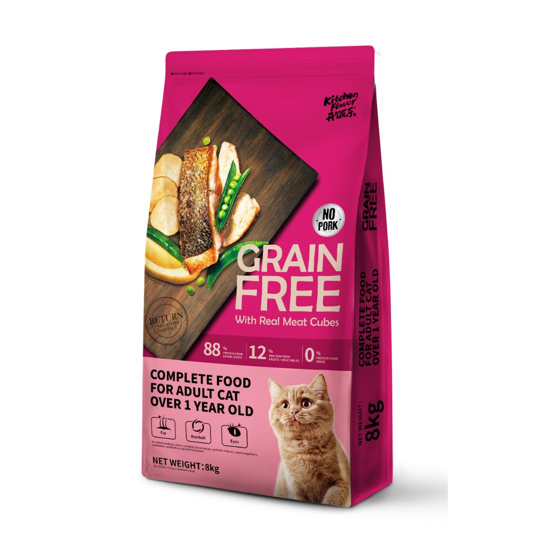 Kitchen Flavor Cat 8kg Grain Free Complete Beauty Cat Food For All